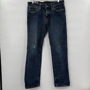 Abercrombie Fitch Jeans Mens 30x30 Blue Straight Low‎ Rise Button Fly Y2K Denim